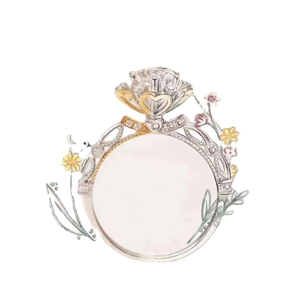 Обручальное кольцо с муассанитом высокой чистоты