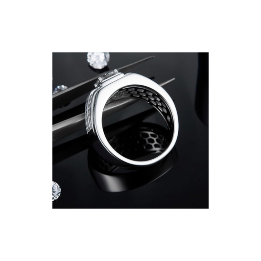 💍 Anillo de Plata de Ley 925 con Diamante Moissanita de 1 Quilate — Estilo Moderno y Lujo Discreto