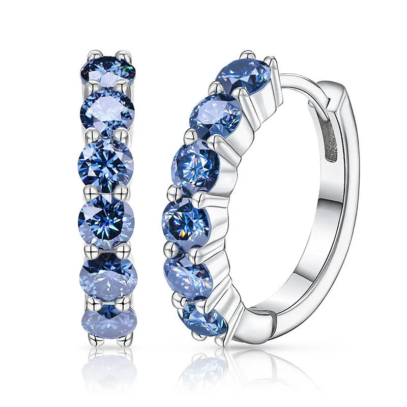 💎 Natural Blue Moissanite Earrings D White — Elegant and Dazzling Shine