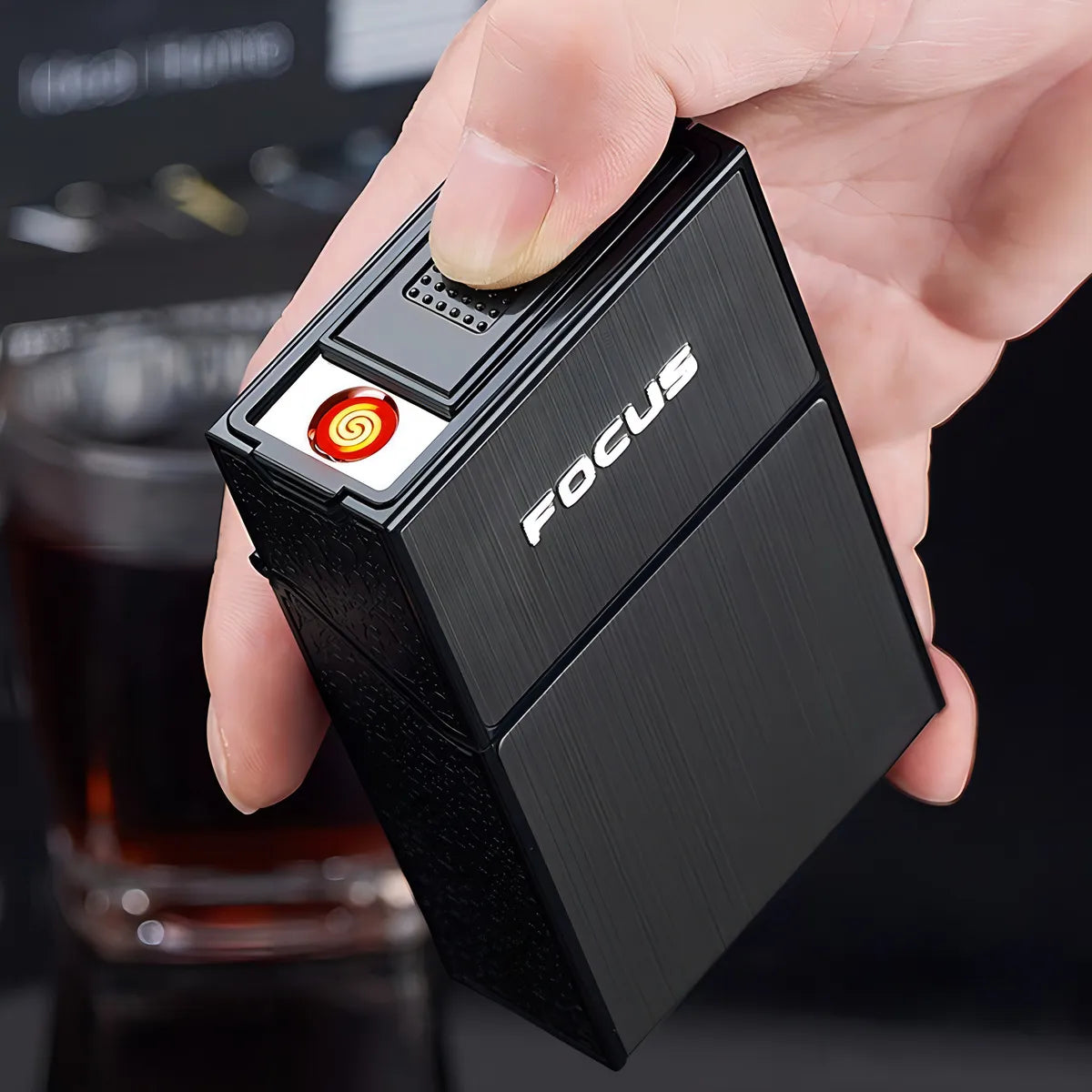 ALBEZON® IGNIX™ CASE PRO – Cigarrera con Encendedor Recargable USB | Estilo y Funcionalidad en un Solo Accesorio
