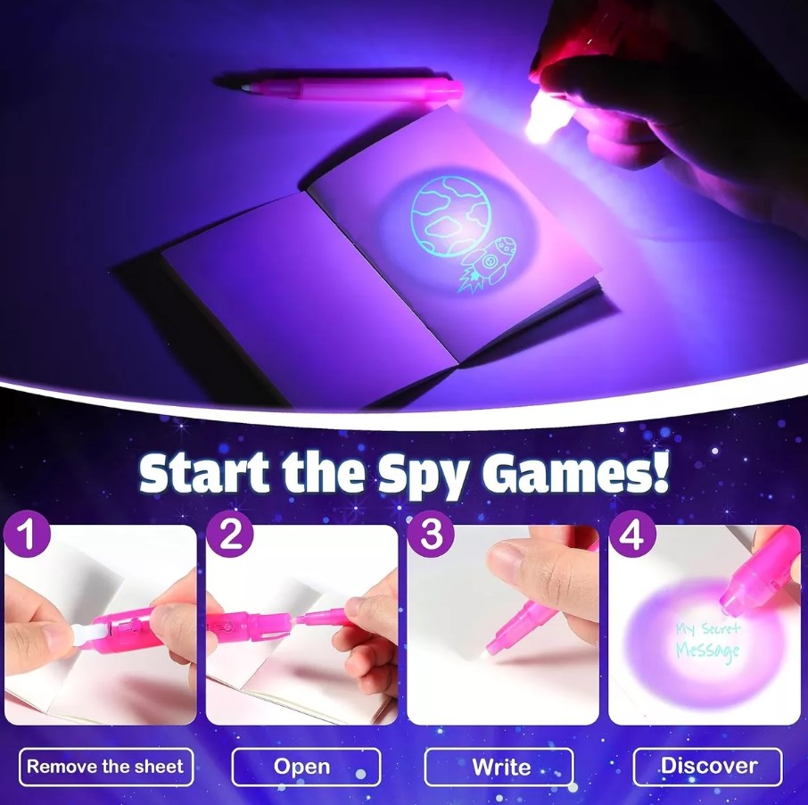 ALBEZON® INVISYNC™ 12 – Pack de 12 Lápices Invisibles con Tinta UV | Mensajes Secretos