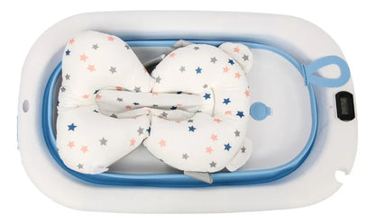 ALBEZON® SOFTBATH™ FLEX – Bañera Retráctil con Cojín para Bebés | Baño Seguro, Cómodo y Sin Estrés