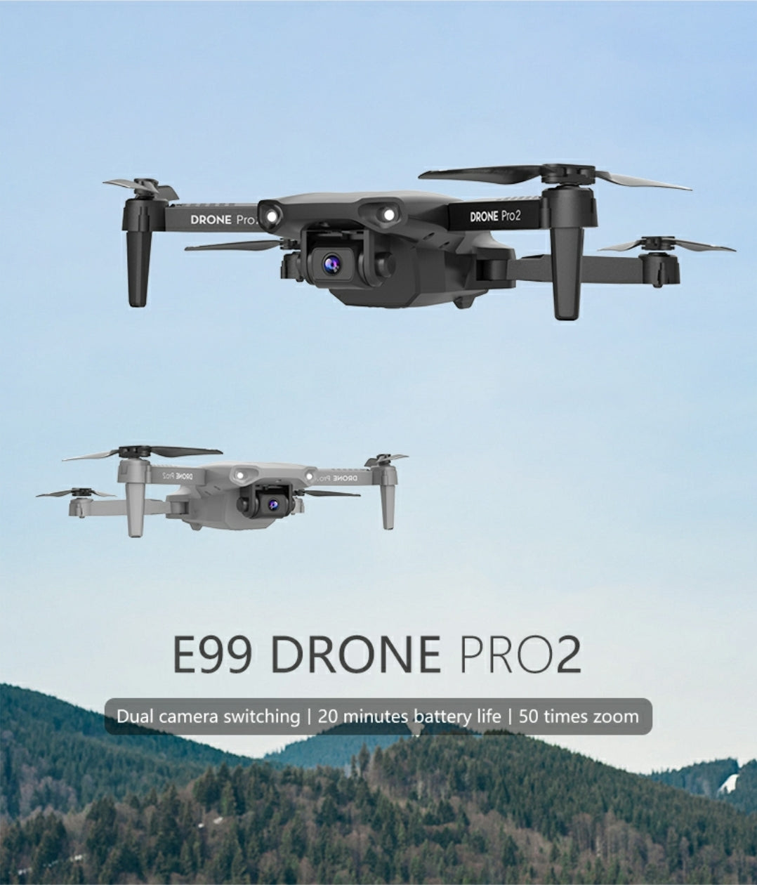 ALBEZON® SKYNEX™ E99 PRO2 – Dron Plegable con Doble Cámara Ajustable y Retorno Inteligente