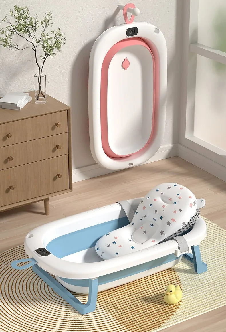 ALBEZON® SOFTBATH™ FLEX – Bañera Retráctil con Cojín para Bebés | Baño Seguro, Cómodo y Sin Estrés