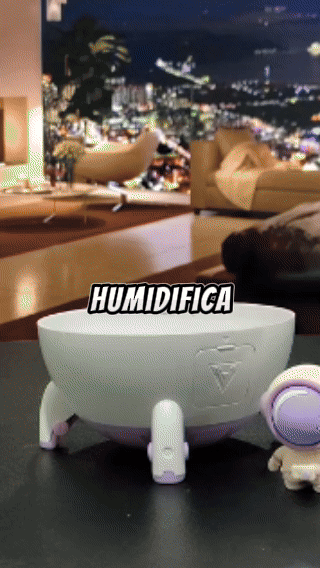 ALBEZON® NEBULUX™ – Humidificador Ultrasónico con Diseño de Nave Espacial | Aire Puro y Luz Ambiental