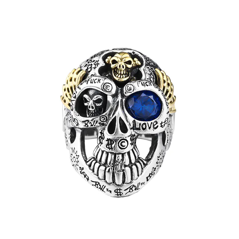 💀 Sterling Silver Ring with Dominant Skull — Style, Strength and Attitude