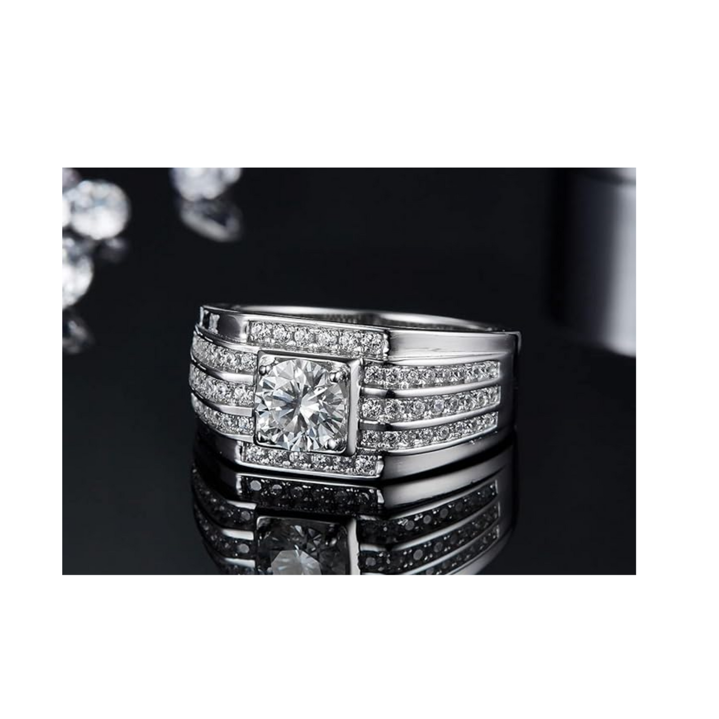 💍 925 Sterling Silver Ring with 1 Carat Moissanite Diamond — Modern Style and Understated Luxury