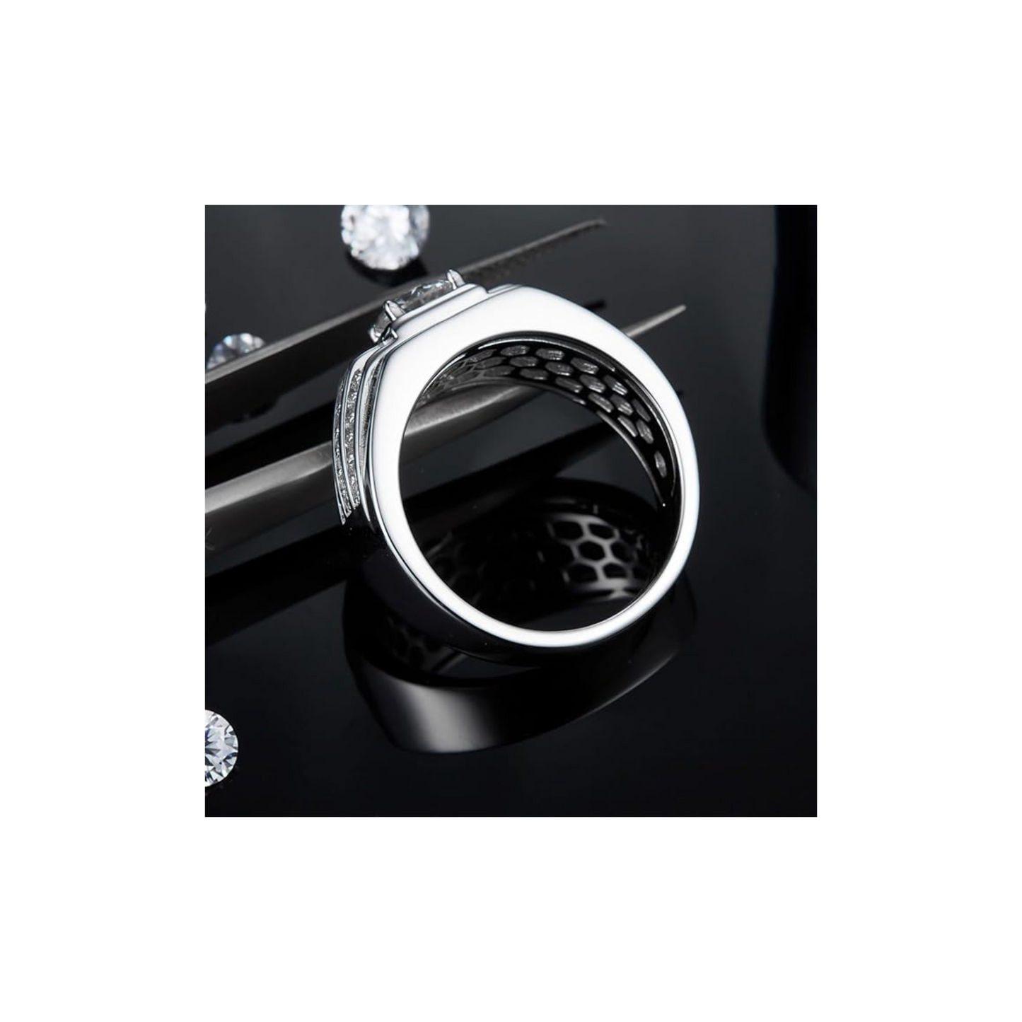 💍 925 Sterling Silver Ring with 1 Carat Moissanite Diamond — Modern Style and Understated Luxury