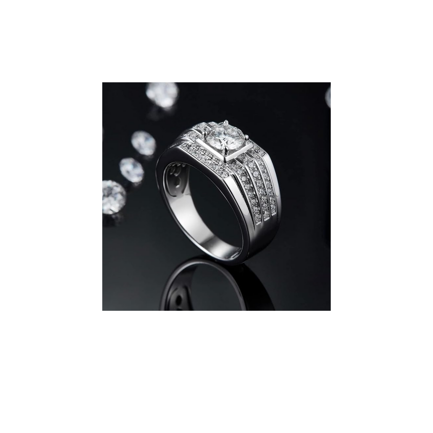 💍 925 Sterling Silver Ring with 1 Carat Moissanite Diamond — Modern Style and Understated Luxury