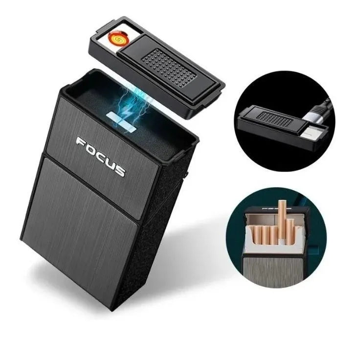 ALBEZON® IGNIX™ CASE PRO – Cigarrera con Encendedor Recargable USB | Estilo y Funcionalidad en un Solo Accesorio