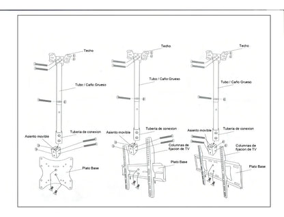 ALBEZON® SKYHOLD™ PRO – Soporte de Techo para TV Ajustable | Seguridad Total y Vista Perfecta