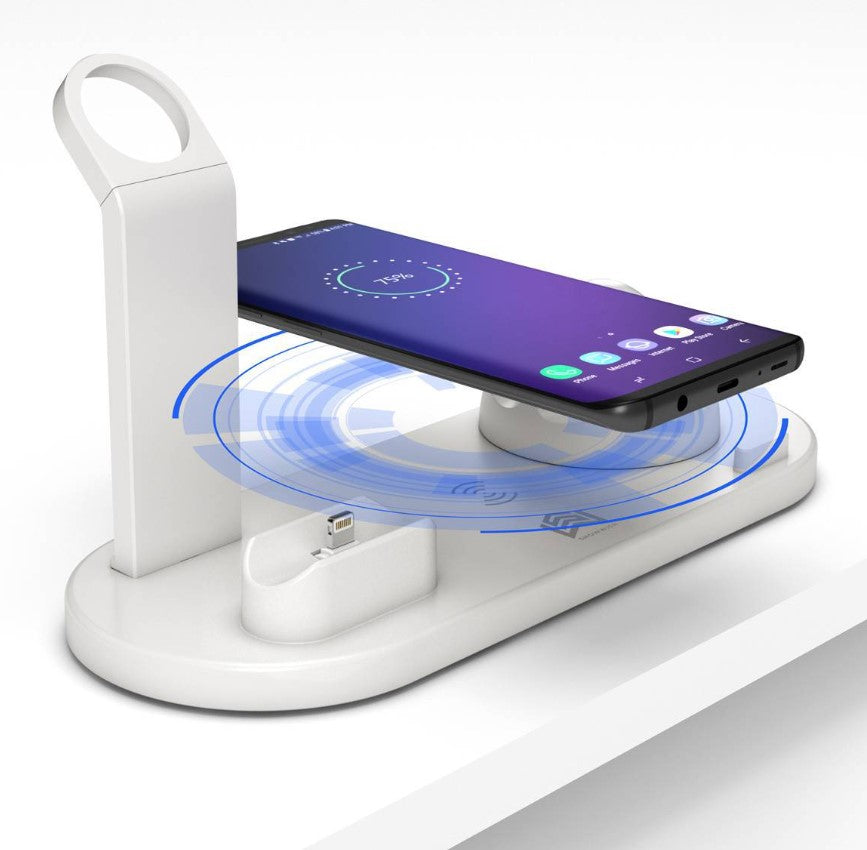 ALBEZON® TRIENERGY™ 3X – Estación de Carga Inteligente para Celular, Reloj y Auriculares | Ordena y Carga Todo