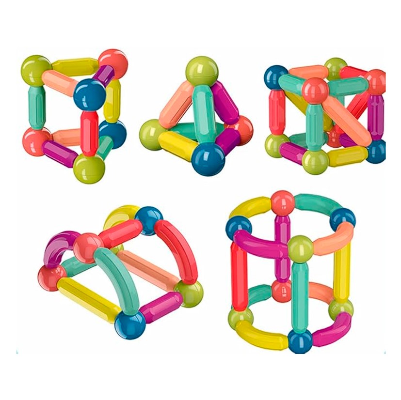 ALBEZON® MAGNIBLOCK™ 26X – Juego de Bloques Magnéticos Educativos (26 Piezas) | Construye, Aprende y Crea