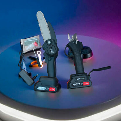 ALBEZON® CUTMASTER™ DUO – Pack Mini Sierra + Tijera Podadora | Precisión y Potencia para Tu Jardín