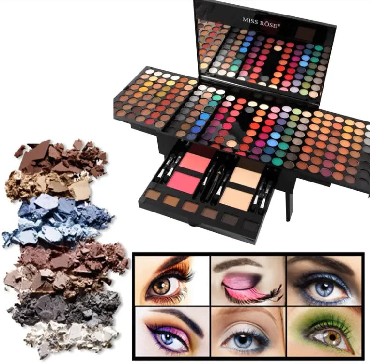 🎨 Paleta de Maquillaje Todo en Uno — 180 Sombras + Rubores + Contornos para un Look Completo y Profesional