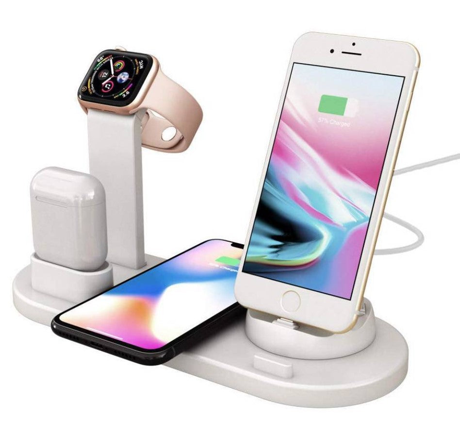 ALBEZON® TRIENERGY™ 3X – Estación de Carga Inteligente para Celular, Reloj y Auriculares | Ordena y Carga Todo