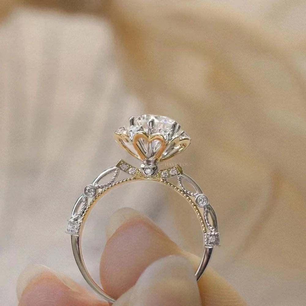 Обручальное кольцо с муассанитом высокой чистоты