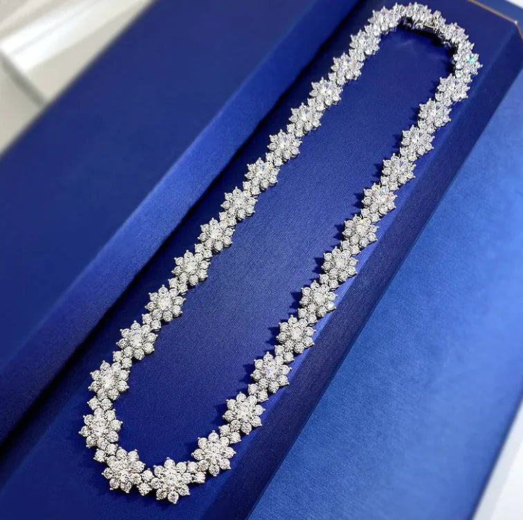 Ожерелье из серебра 925 пробы с подсолнухом