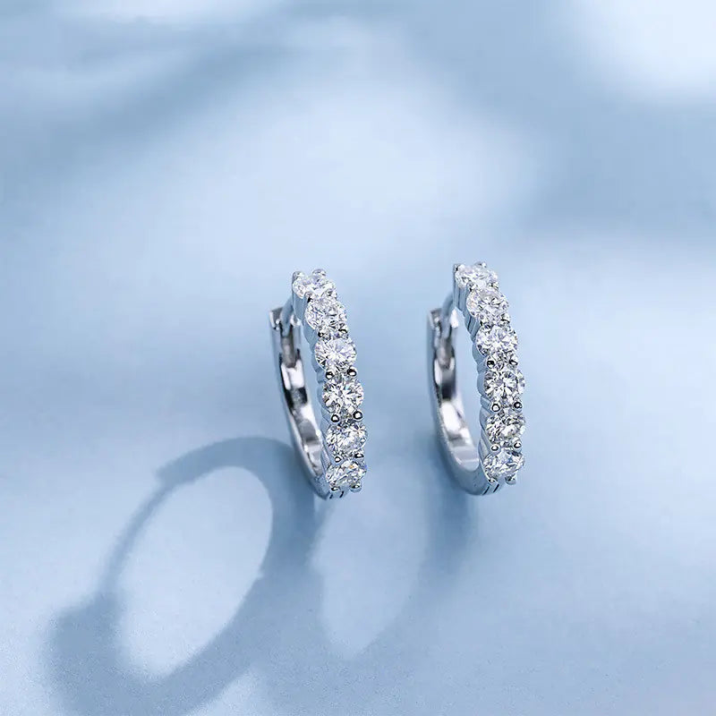 💎 Natural Blue Moissanite Earrings D White — Elegant and Dazzling Shine