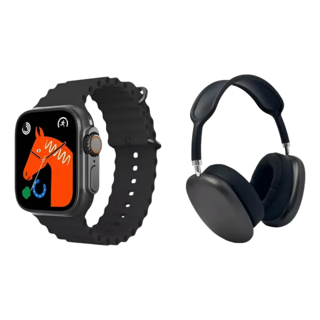 ALBEZON® ULTRASYNC™ DUO – Set Smartwatch Ultra + Audífonos Bluetooth | Conectado Todo el Día