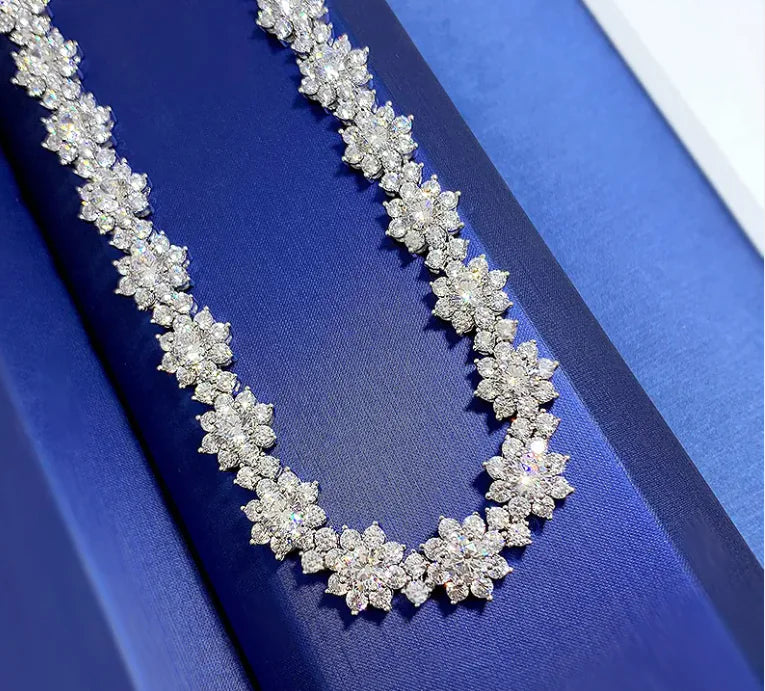 Ожерелье из серебра 925 пробы с подсолнухом