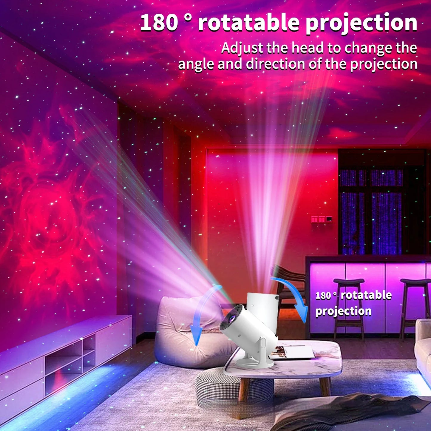 ✨ Lámpara Proyectora Barril — Cielo Estrellado con Nebulosa + Altavoz Bluetooth