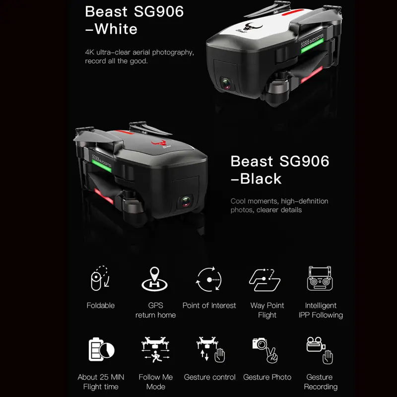 SG906 Pro 4K HD Drone with GPS and Stabilization