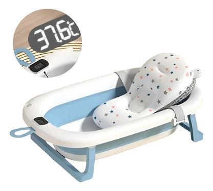 ALBEZON® SOFTBATH™ FLEX – Bañera Retráctil con Cojín para Bebés | Baño Seguro, Cómodo y Sin Estrés