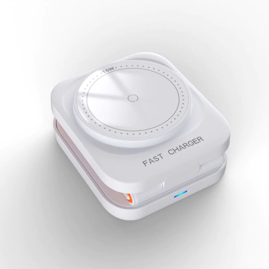 ⚡ Cargador Inalámbrico 3-en-1 Plegable con Soporte Magnético (30W)