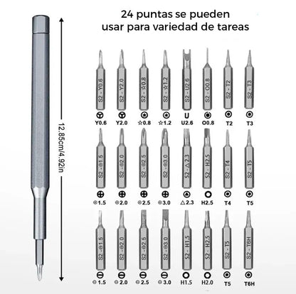 ALBEZON® TORQFIX™ 24X – Juego de Destornilladores de Precisión (24 Piezas) | Todo el Control en Tus Manos