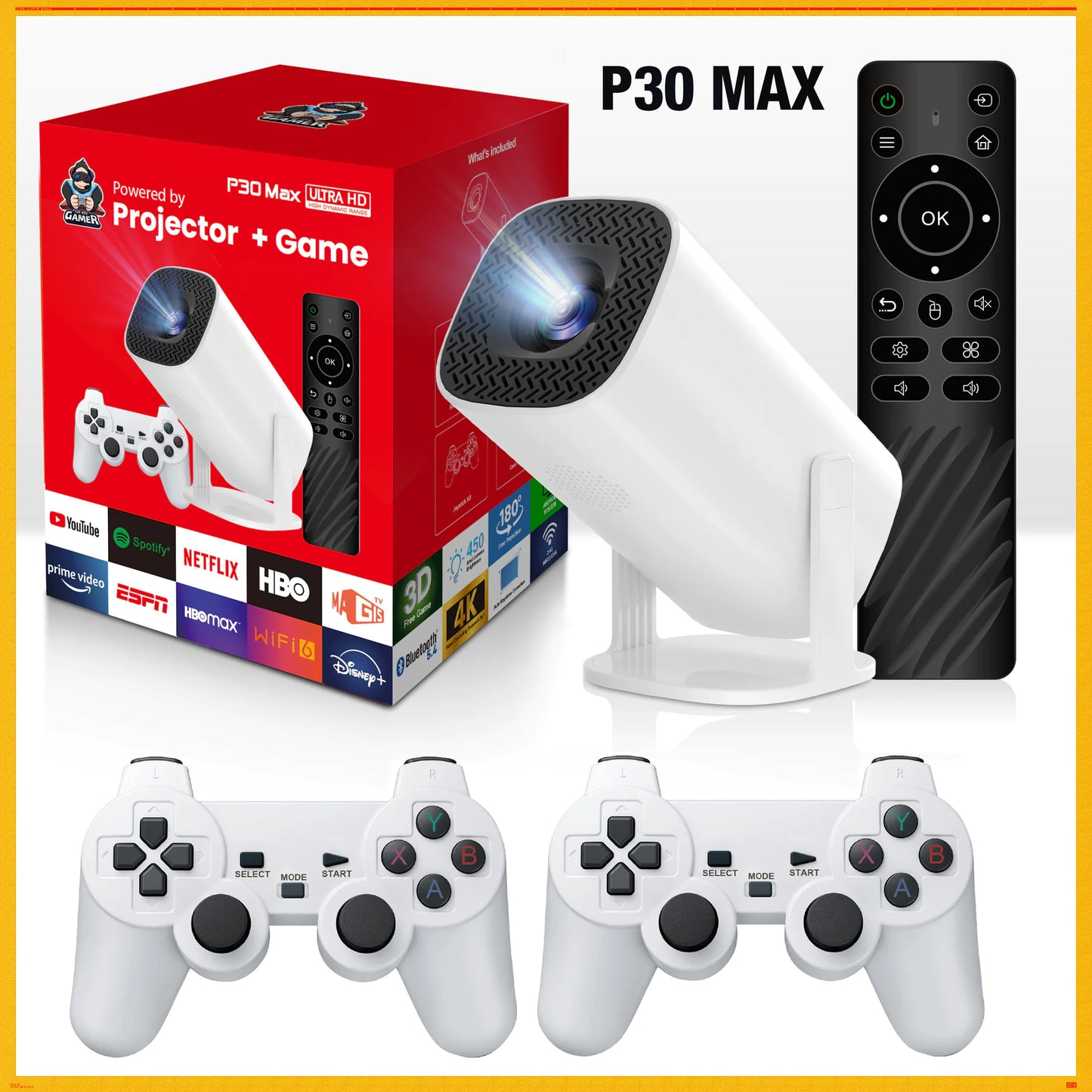 📽️ Portable Wireless HD Game Projector — 4K Portable Projector with Wireless Connection