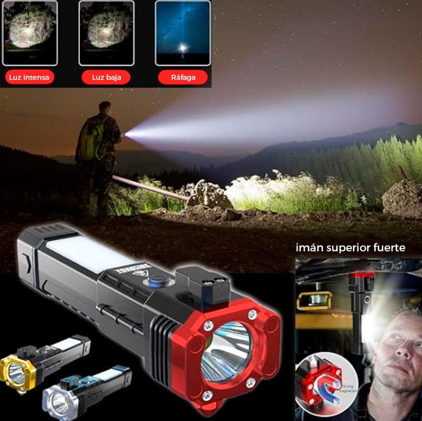 ALBEZON® LUMIFORCE™ 4X DUO – Linterna Multifuncional 4 en 1 (Pack x2) | Luz, Seguridad y Emergencia