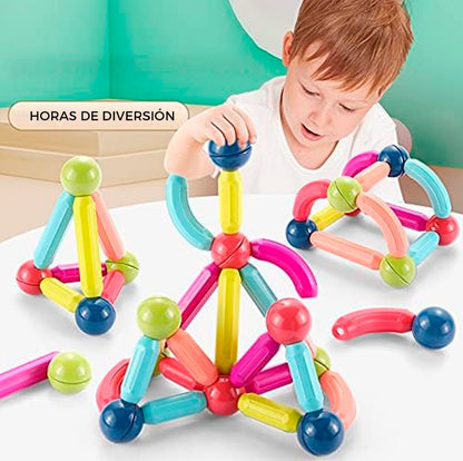 ALBEZON® MAGNIBLOCK™ 26X – Juego de Bloques Magnéticos Educativos (26 Piezas) | Construye, Aprende y Crea