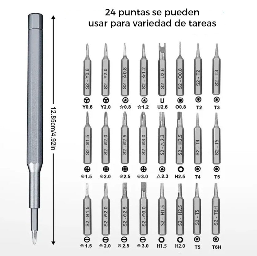 ALBEZON® TORQFIX™ 24X – Juego de Destornilladores de Precisión (24 Piezas) | Todo el Control en Tus Manos