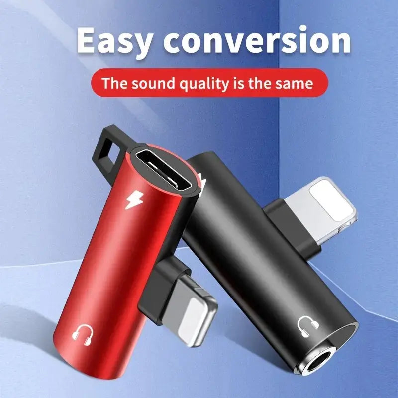 🎧 Adaptador Doble Divisor Key Buckle 2 en 1 — Carga y Audio Simultáneo para Dispositivos Apple