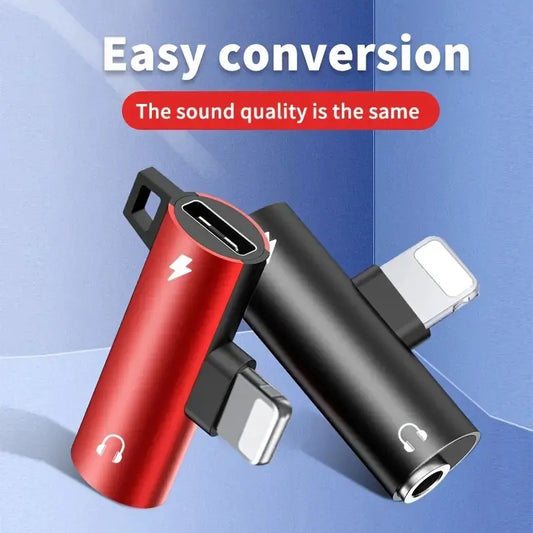 🎧 2-in-1 Dual Key Buckle Splitter Adapter — Simultaneous Charging and Audio for Apple Devices