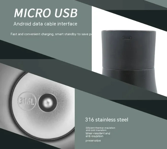 🥤 Botella Térmica Inteligente con Pantalla de Temperatura y Esterilización