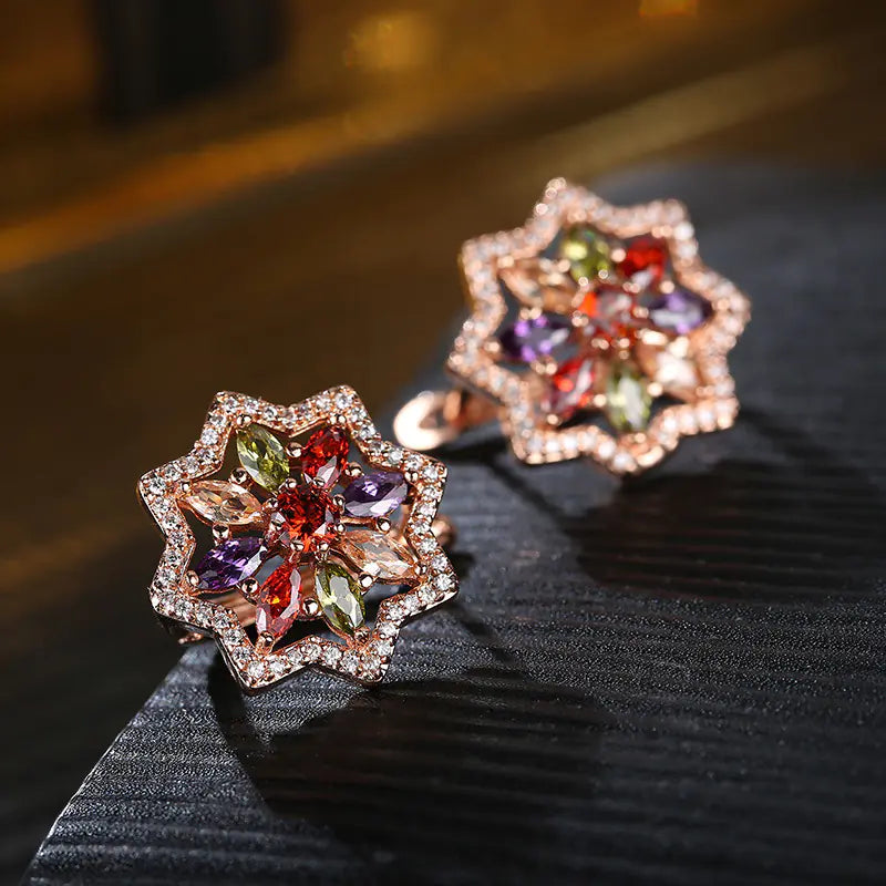 Комплект свадебных украшений из циркония с ожерельем и серьгами